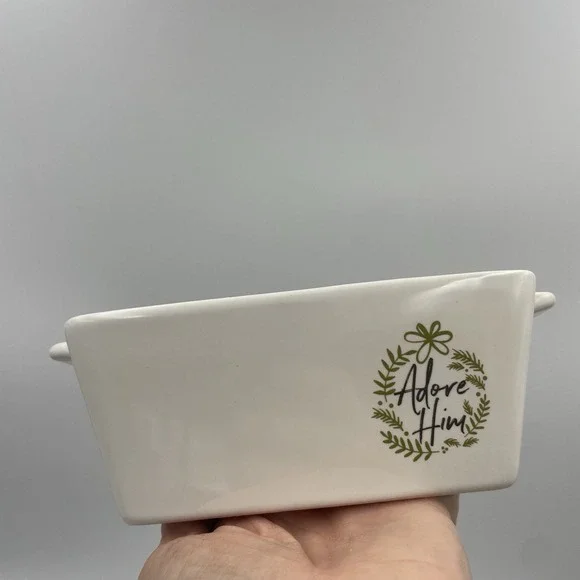 Lifeway Ceramic Mini Loaf Pan 'Adore Him' - Picture 1 of 13